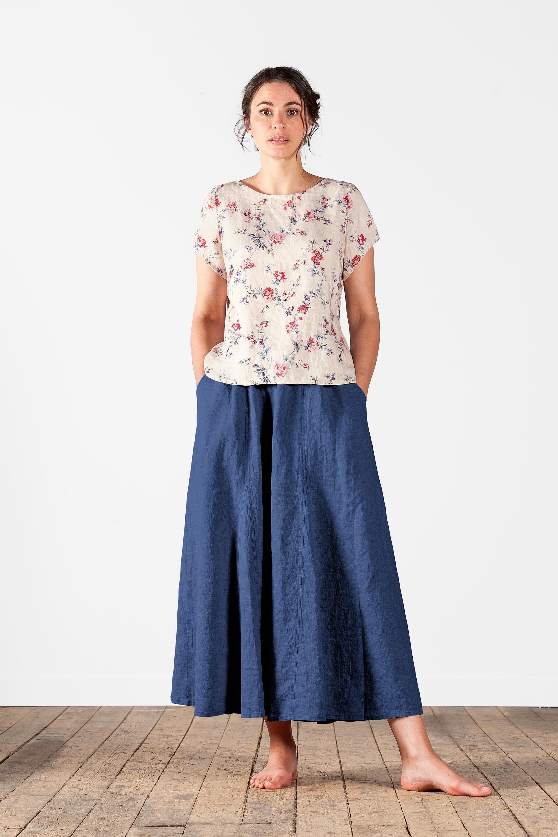 Linen maxi skirt