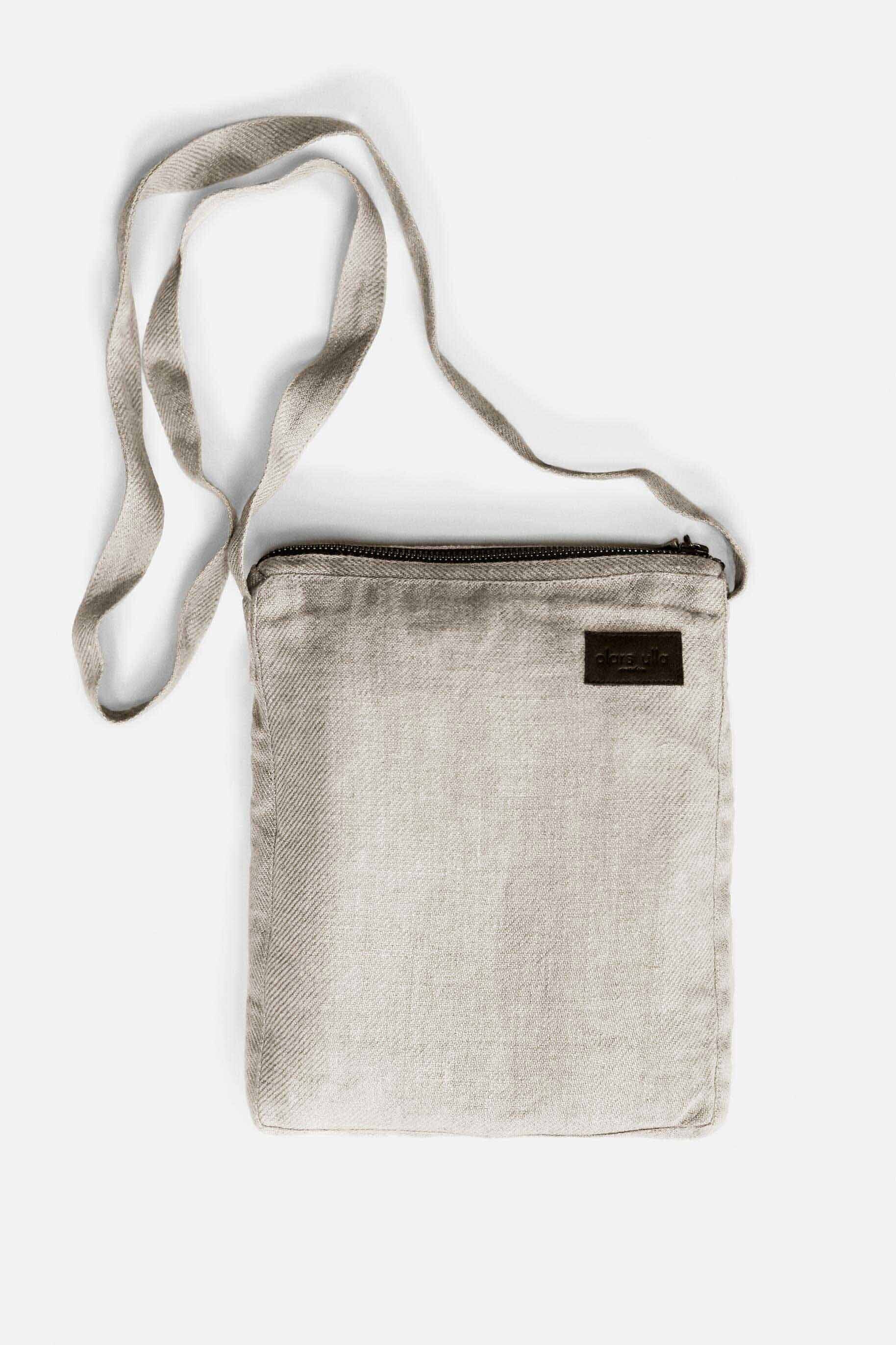 Linen bag with shoulder strap