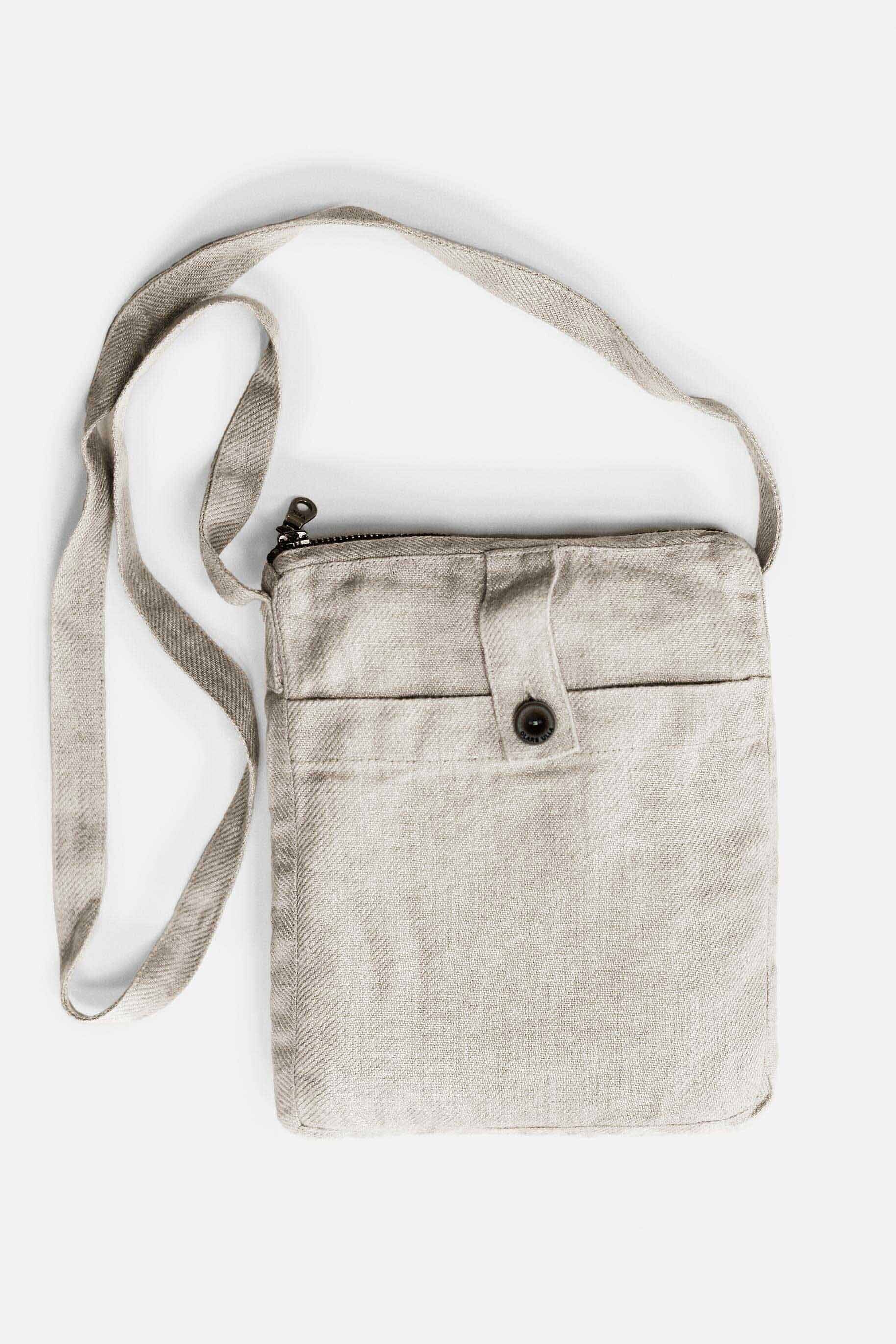 Linen bag with shoulder strap