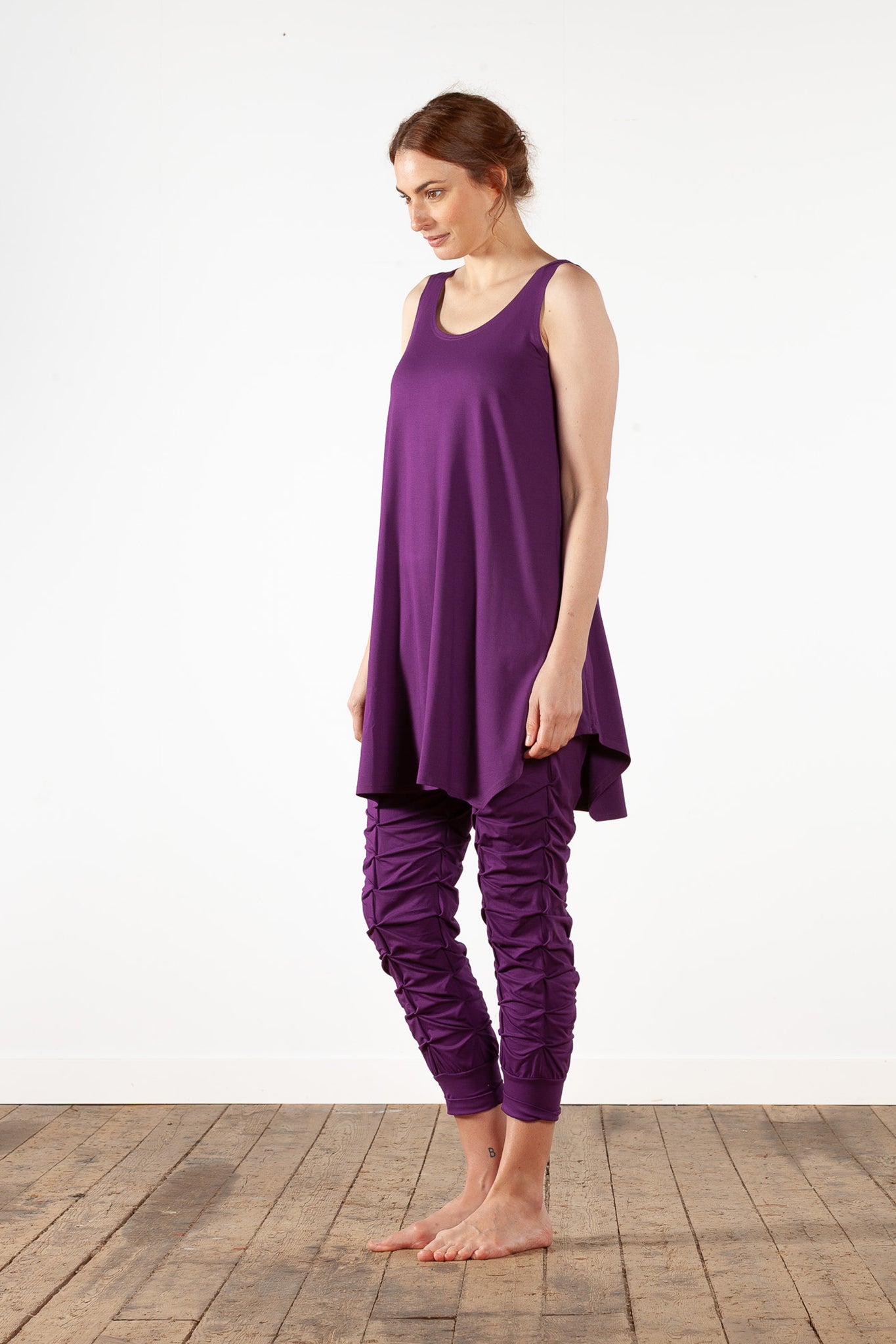 Sleeveless a-line viscose tunic