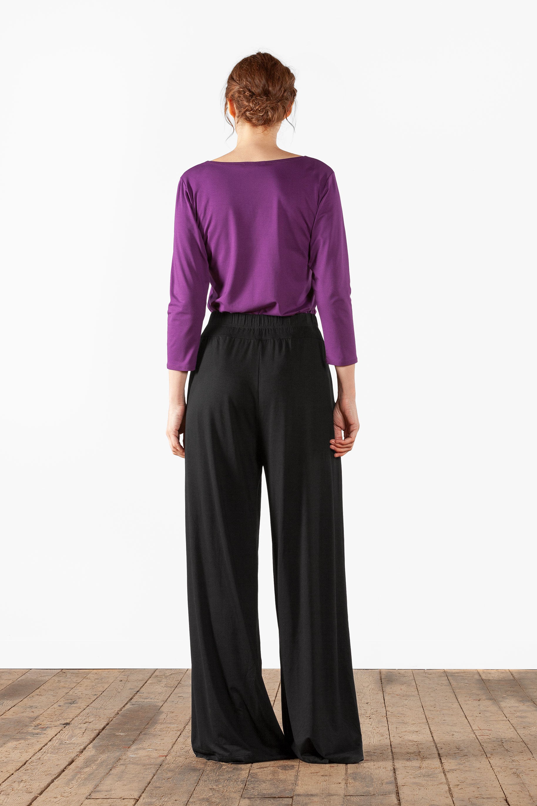 Wide straight trousers in viscose